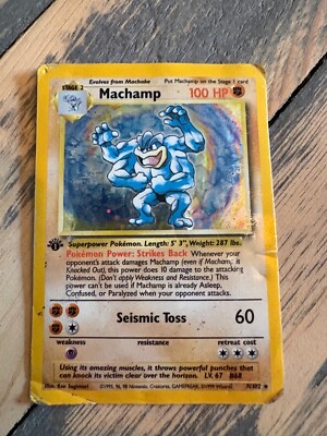 Pokemon 1998 Basic 100PS Shinny Shining Machamp 9/10 1. Set Base Glanz 8/102 