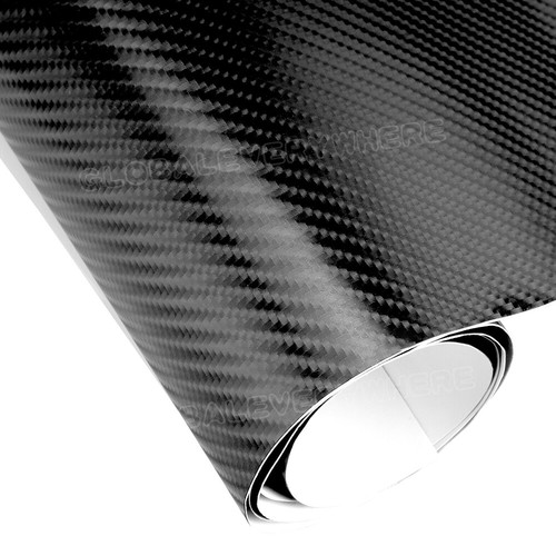 4D BLACK CARBON FIBER FIBRE CAR VINYL WRAP FILM ROLL AIR RELEASE - Picture 2 of 9