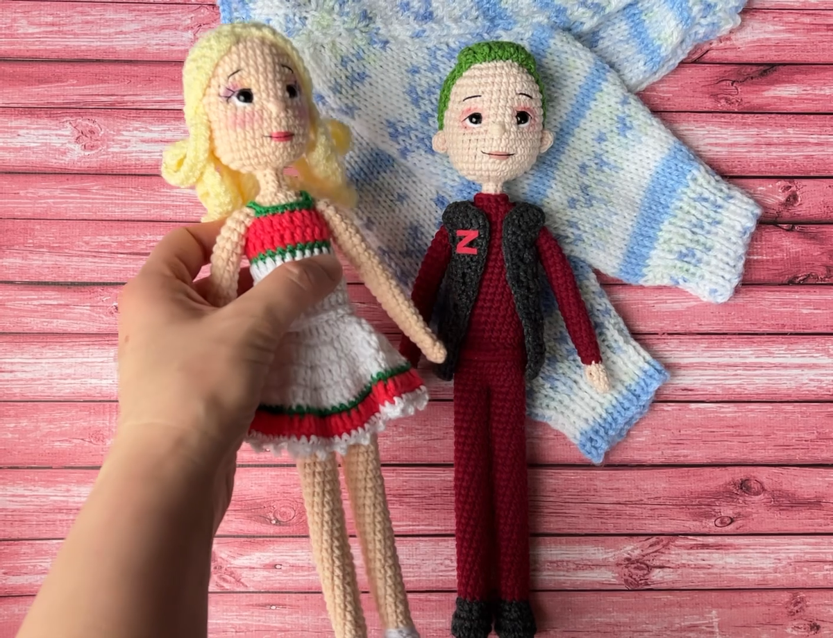 Zed and Addison, ZOMBIES, SET of 2 crochet Dolls, Dolls from your