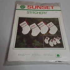 Open Bag* 1985 Sunset Stitchery 4 Mini Stocking Kit 2164 Christmas 🎄 Ornament