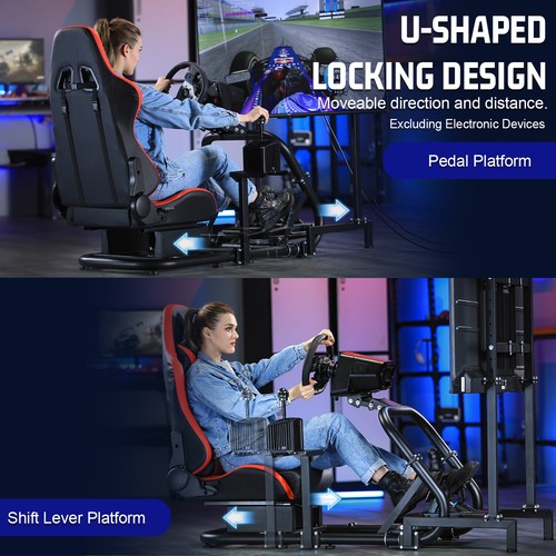 Dardoo Racing Sim Cockpit With TV Stand &Seat Fit Logitech G920 G29 Thrustmaster - Picture 42 of 94