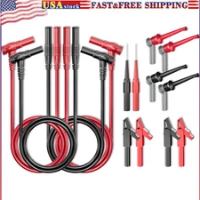 Multimeter Test Leads Kit 14PCS Straight to Angle Banana Plug Test Leads
