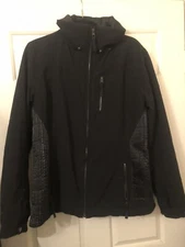 Women's FERA Black Thermolite Lined Hooded Winter Ski Jacket Sz 14