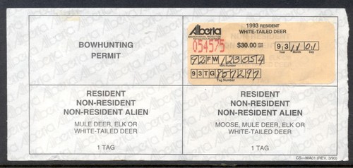 Alberta Wildlife Certificate 1993 including 4 stamps plus a Canadian duck stamp - Picture 2 of 3