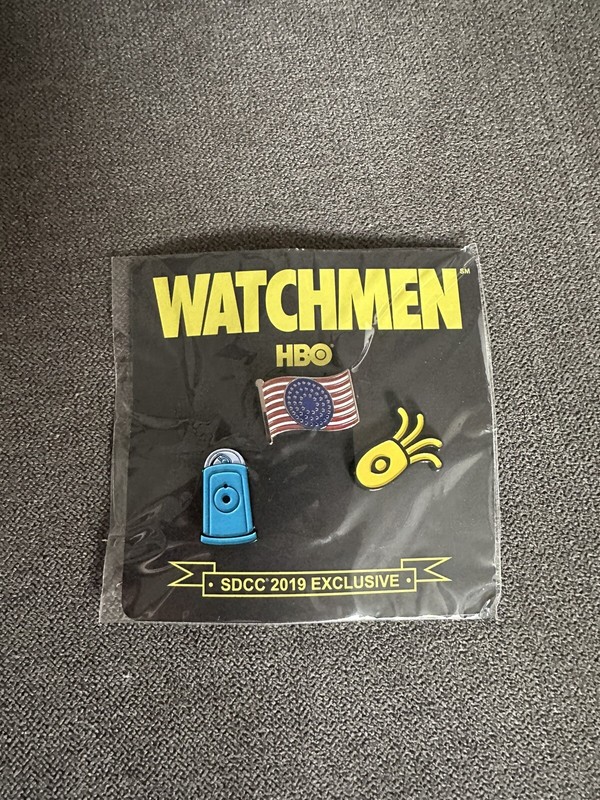 Watchmen (HBO) 2019 San Diego ComicCon -SDCC 50 Exclusive 3 Pin Set New & Sealed