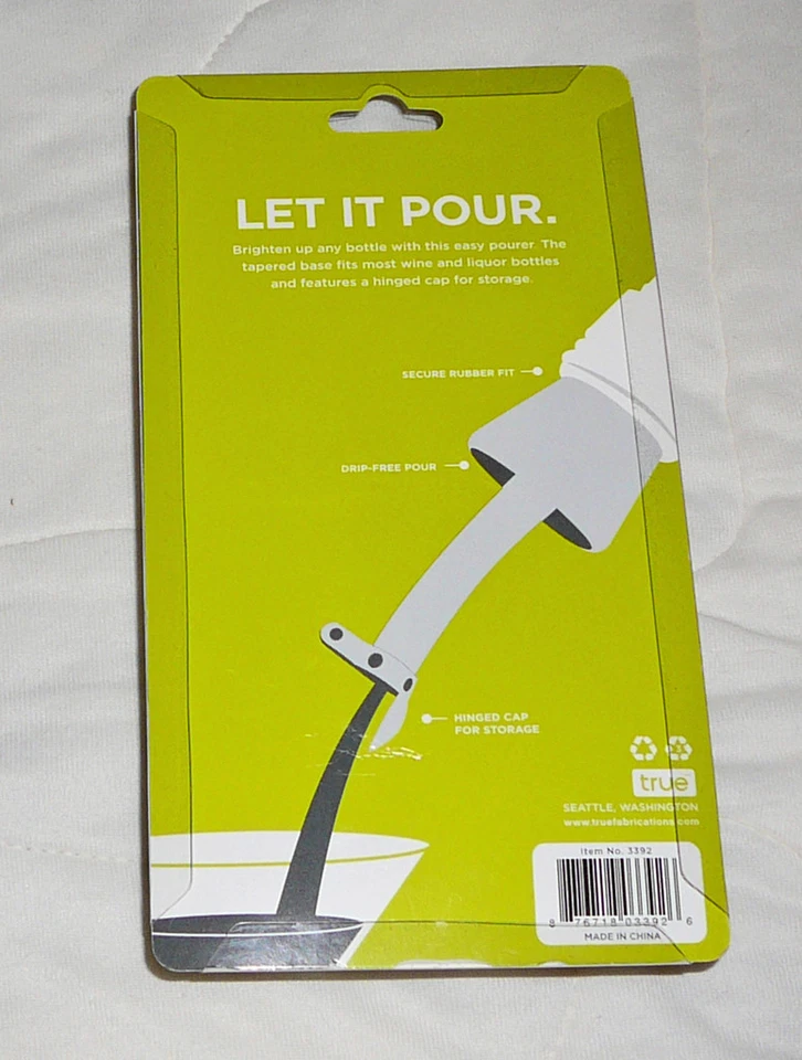 2 pk True Fabrications ColorFast Pourer Pour rubber Wine Liquor Bottle - Image 3 of 3