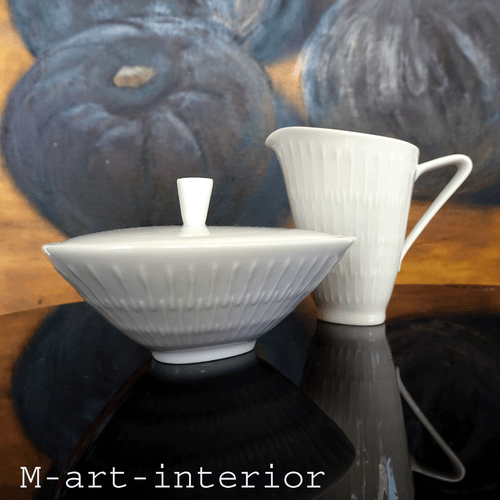 Hutschenreuther Zuckerdose und Kännchen, APART Design, MCM, Germany, 1950er - Bild 3 von 9