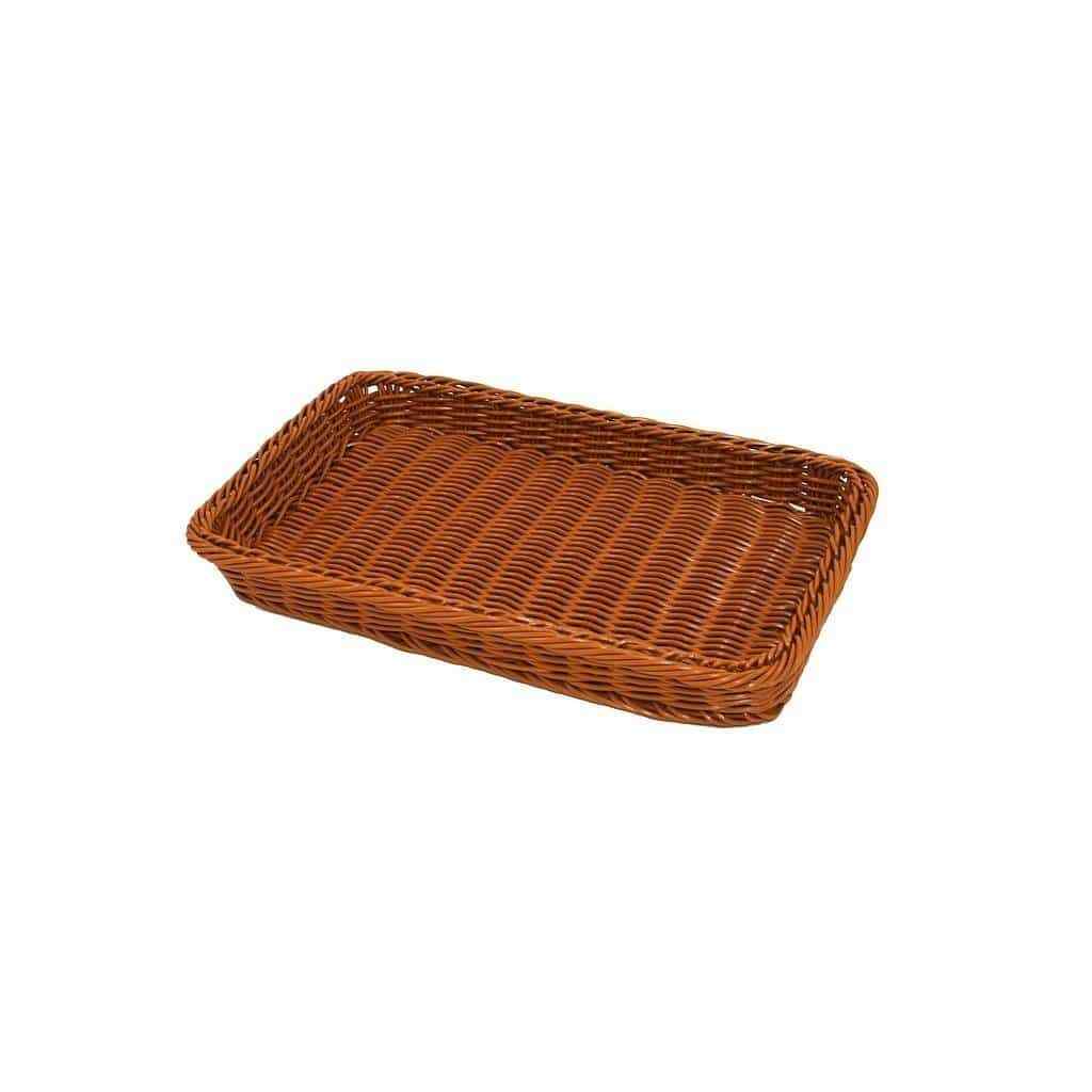 PL024 - Shallow Plastic Wicker Basket - 36cm