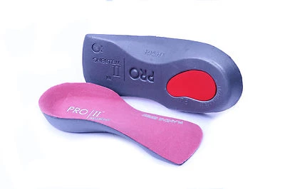 Pro 11 3/4 orthotic insoles fallen arches over pronation slim fit (pink)