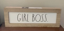 Rae Dunn GIRL BOSS Wooden Sign New