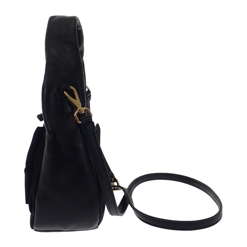 PRADA ミニリボン2WAYバッグ PRADA Ribbon Mini 2WAY Bag Leather Nylon Black Gold Hardware