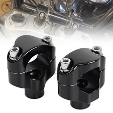 1.5" Tall Black Aluminum Handlebar Riser Clamp For Harley Softail FXSTC 06-UP 15