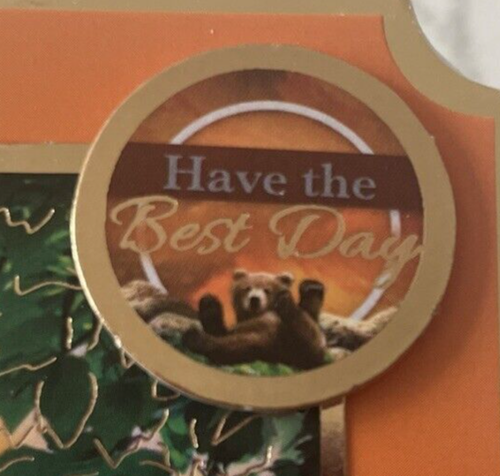 Handmade 7"x5" Brown Bears Themed Card "Have the Best Day". - Picture 3 of 4