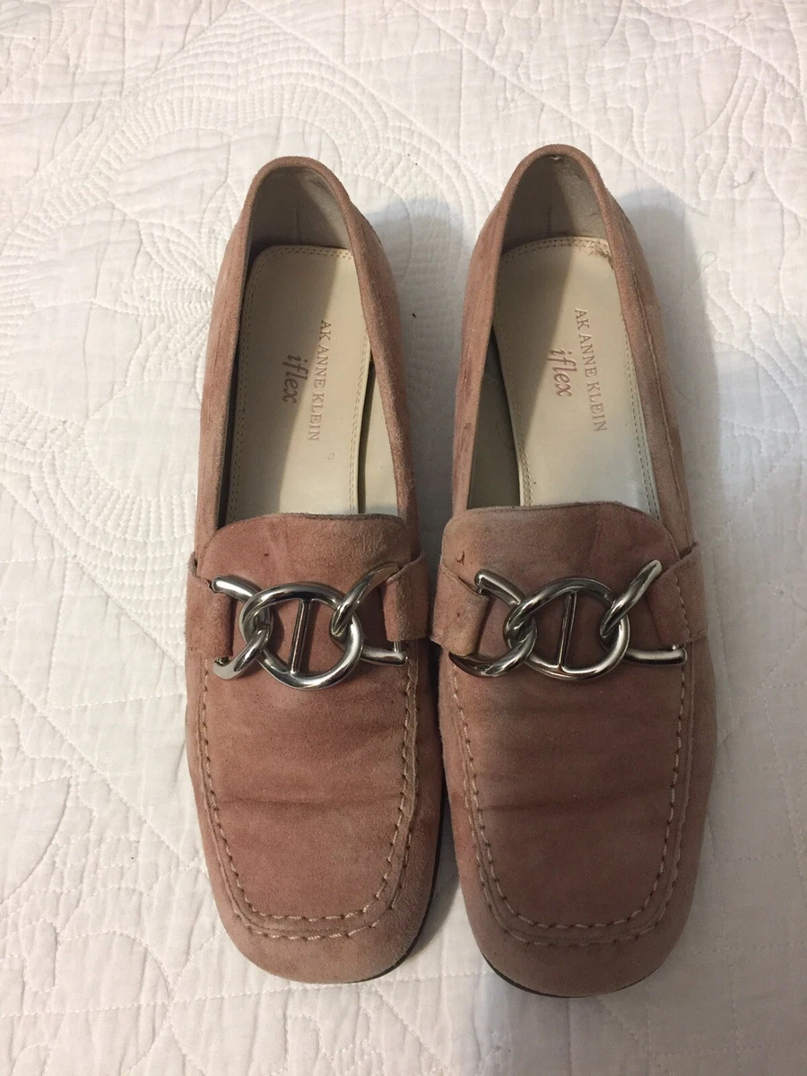 Anne klein suede loafers sale