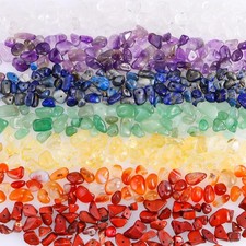 400pcs Natural Chip Stone Beads 7 Chakra Color 5-8mm Irregular Gemstones Heal...