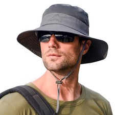 Wide Brim Sun Hat for Men Women - UPF 50 , Breathable, Water Resistant, Lightw