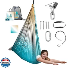 Indoor Sensory Swing for Kids or Outdoor – Holds 300lbs, Double-L