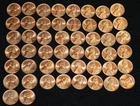 1958 D LINCOLN CENT ROLL 50 COINS 70-90% Red Uncirculated