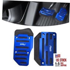 1 Pack 2 Non-slip Car Pedal Pad Kit Premium Aluminum Alloy Brake Pedals Blue