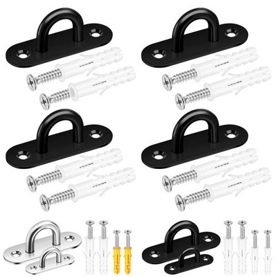 4 Stück M5 1,8 Zoll Edelstahl Pad Eye Plate, Staple Ring Hook Marine Hardware...