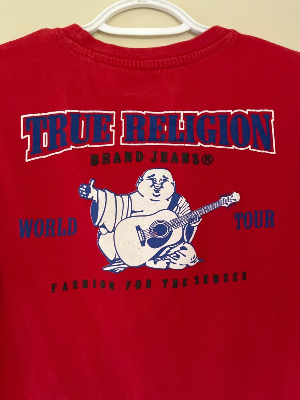 True Religion Boys Medium Red T-Shirt Top Buddha Cotton Blend Short Sleeve thumbnail 3