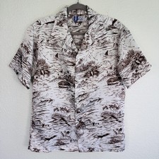 Vintage RJC Shirt Mens Large Hawaiian Aloha Button Up Island Print Camp Beach