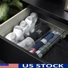 3 Compartment Clear Drawer Organizer Bin Shatter Resistant Clutter Free Storage
