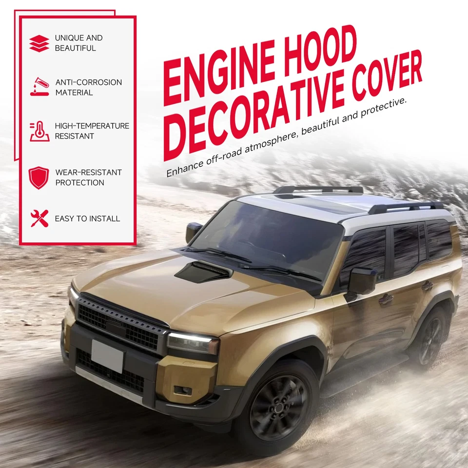 For Toyota Camry Sedan Black Car Air Flow Intake Scoop Hood Decor Vent Cover US - Image 3 of 4