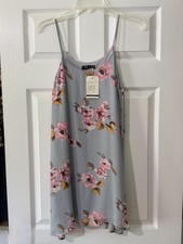 NWT KLD Signature Floral Ruffle Mini Dress - Size S - Made in USA - Boho Pink