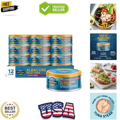 Wild Albacore Tuna, No Salt Added, Canned Tuna, Sustainably Wild-Caught, Non-...