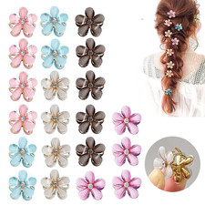 20Pcs Mini Flower Hair Clips Crystal Spring Claw Clips Small Flower Hair Claw Cl