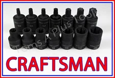 CRAFTSMAN 14pc 1/2 drive Torx External Etorx BLACK OXIDE IMPACT socket bit set !