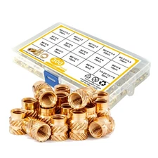 300x M2-M6 Brass Knurled Nut Threaded Heat Resistant Set Inserts for 3D Printing