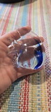 Vintage Hand Blown Glass Angel Fish Blue Swirl Art Heavy Venezia figurine