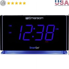 Dual Alarm Clock Radio Bluetooth Speaker LED Display USB Charging Night Light