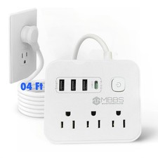 4 ft Surge Protector Power Strip with USB C, 1200J Protection, Heavy Duty Ext...