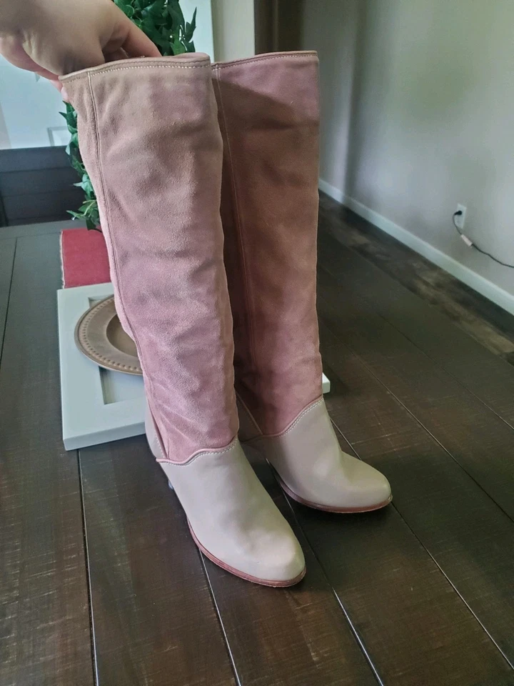 复古 Zodiac 麂皮绒灰褐色皮靴。 7码 — 第 2/4 张图片