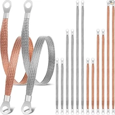 12 Pcs Universal Automotive Ground Straps, 10/15/20 Inch Engine Ground Strap Kit