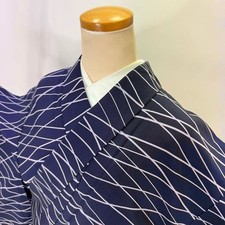 Japanese Kimono Komon for summer cool hitoe Polyester Free Shipping S size 5258