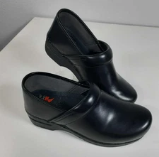 Dansko XP Professional Womens Black Leather Clog Slip Resistant Sz 10-10.5
