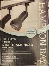 Hampton Bay 1-Light Step Track Head Black Finish 1004 612 933,  813790