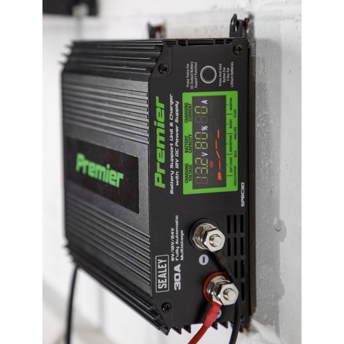 Sealey SPBC30 Battery Support Unit Charger 30A 6v 12v 24V Batteries GEL AGM Lead - Picture 7 of 12