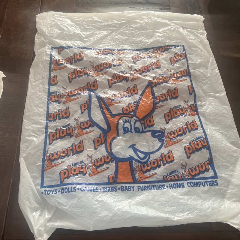 Vintage Large Lionel Play World Toys Plastic Souvenir Shopping Bag