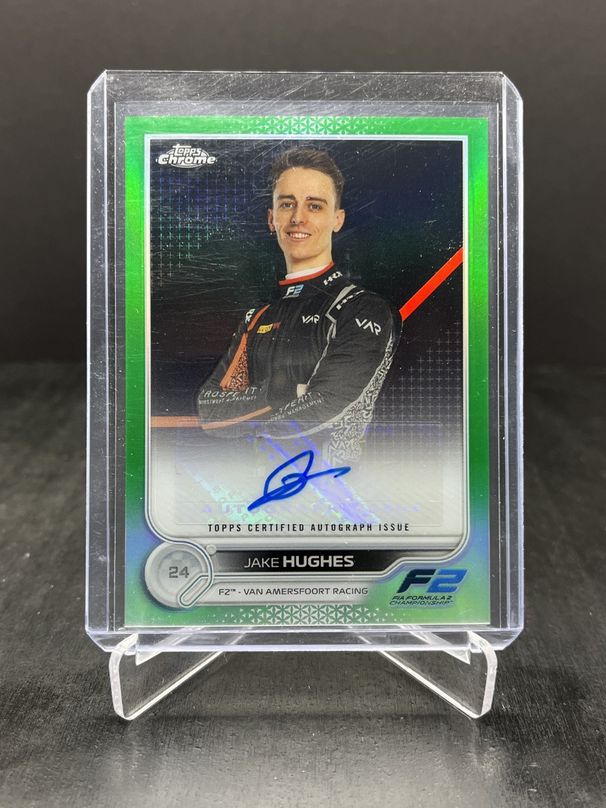 2022 Topps Chrome F1 Jake Hughes Autograph Auto Green Refractor 08/99 #CAC-JH
