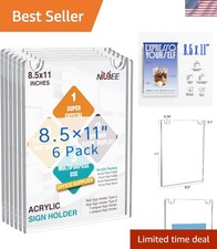 30 Pack Acrylic Sign Holder 8.5 x 11 inches Clear Wall Mount Frame Bonus, Wal...