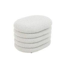 Produktbild - B-Ware SVITA BLOSSOM S Hocker Stauraum Sitzhocker Ottomane Boucle-Polster Weiß