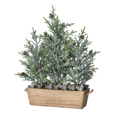 Regency International MTX59688-FRGR 20 in. Frost Mini Fir with Cones Triple Tree