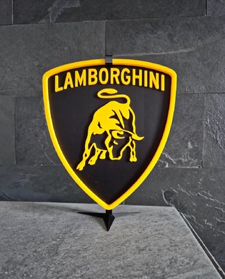 Lamborghini Logo Sign Display | 3D Wall Desk Shelf Art