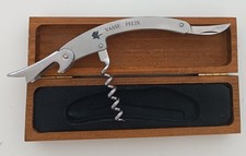 Premium Vasse Felix Kellnermesser im Holz-Geschenkbox – Sommelier Korkenzieher