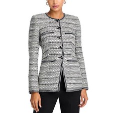 NEW VERONICA BEARD Alessia Metallic Tweed Cutaway Jacket, Size 8
